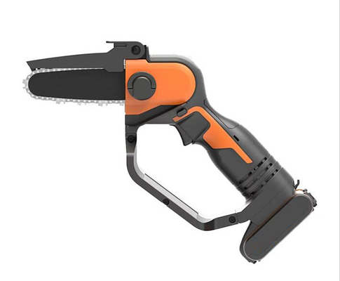 20V 5 &quot;Lithium Hand Held Battery Chainsaw Garden Alat Listrik Dengan Saklar Kunci Ganda