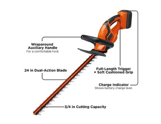 40V Baja Paduan Baterai Lithium Ion Electric Hedge Pemangkas Hedge Jangkauan Panjang Tanpa Kabel