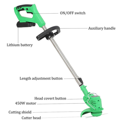 500w Cordless Lawn Mower Dan Trimmer Set Pemotong Rumput Listrik yang Dioperasikan dengan Baterai
