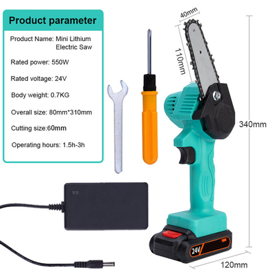 OEM 500W Baterai Cordless Compact Mobile Hand Held Rechargeable Chain Saw Mill