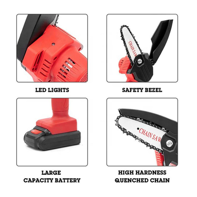 5.0Ah Lithium Ion Brushless Cordless Portable Chain Saw 16in Self Sharpening
