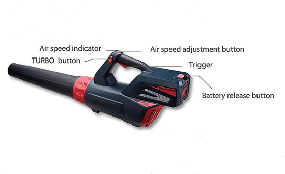 4.0Ah 1.8A Cordless Electric Garden Blower Daun Listrik Isi Ulang 13000R / Min