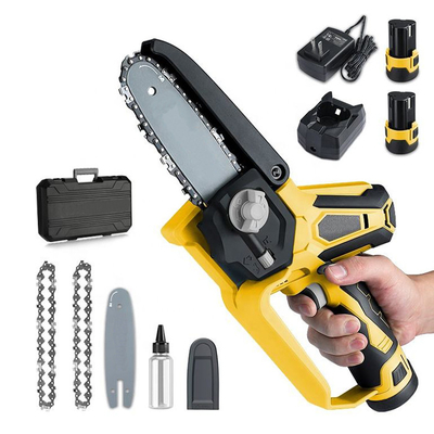 24V 18m / S Cordless Brushless Portable Chain Saw Isi Ulang Untuk Pemotongan Kayu