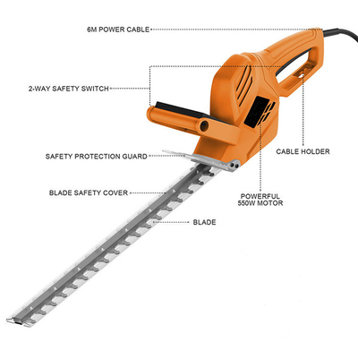 20V Cordless Electric Small Battery Long Reach Hedge Trimmer 450MM Blade