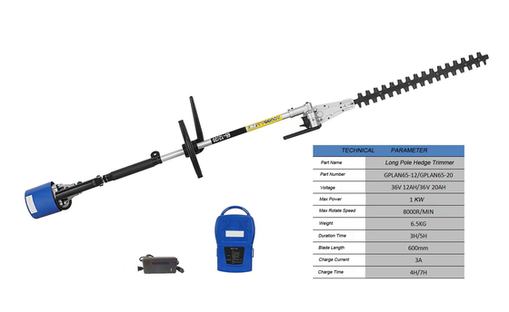 Baterai 600mm 1KW Ringan Jangka Panjang Telescopic Hedge Trimmer Tanpa Kabel